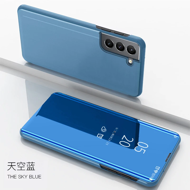 

Умный зеркальный чехол из искусственной кожи для Samsung Galaxy S21 S20 FE Plus Ultra A21 A72 A52 A71 A51 A22 A21S A02 A42 A32, чехол