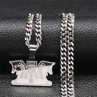 2022 stainless steel iran lion necklaces chain silver color big persian empire necklace jewelry collier homme n2264s01