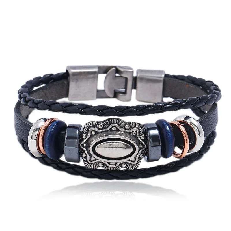 beads to buckle leather bracelet with the new Europe and United States export jewelry punk | Украшения и аксессуары
