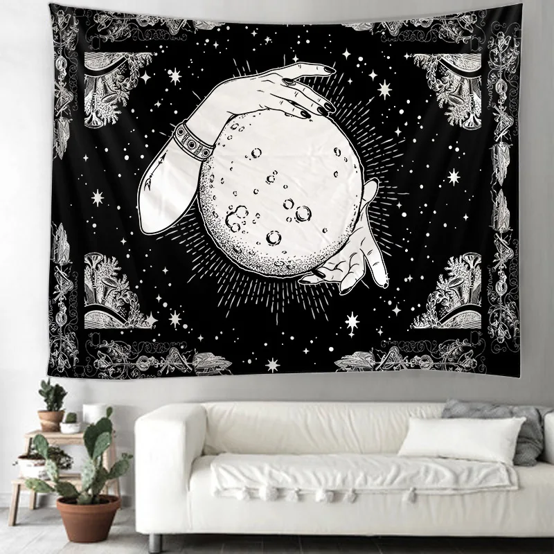 Гобелен с луной индийская мандала гобелен настенная ткань йога хиппи хорошее