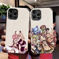 fairy tail phone case lambskin leatherfor iphone 12 11 8 7 6 xr x xs plus mini plus pro max shockproof
