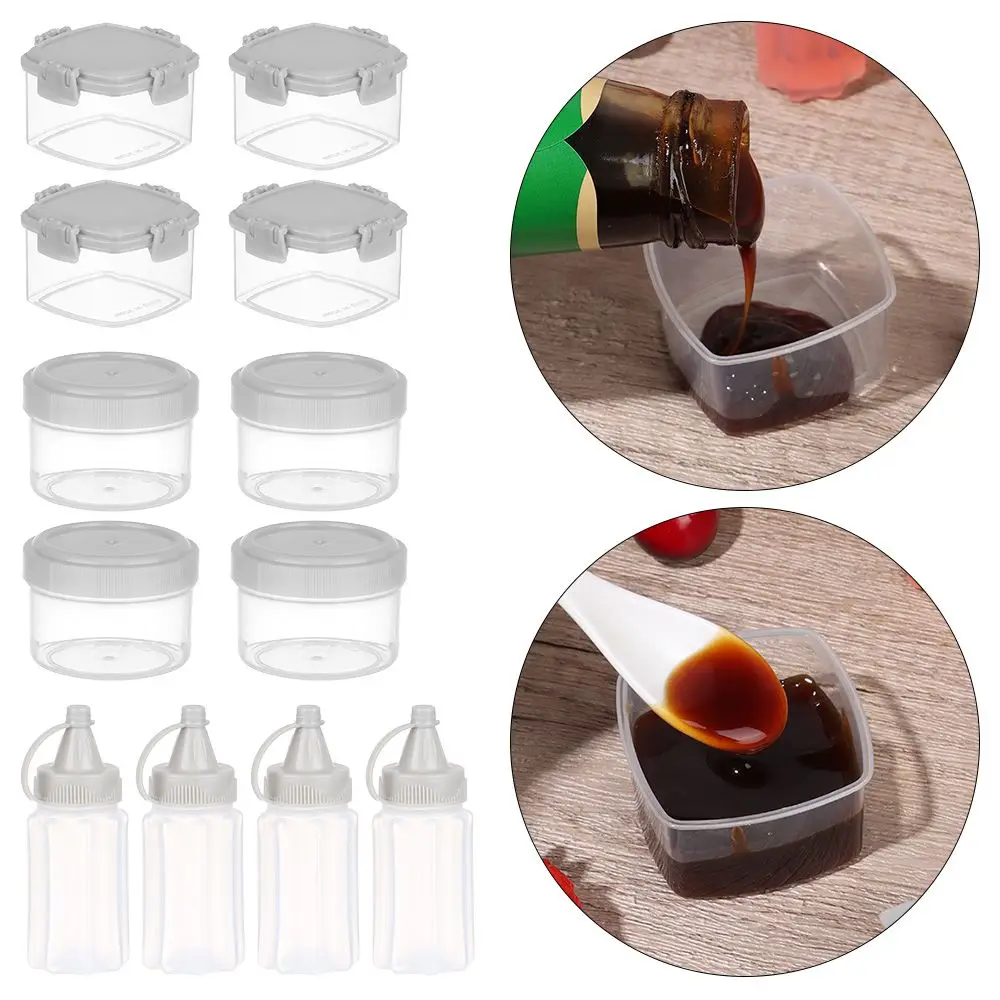 

Transparent Easy Clean Picnic Supplies Mini Spices Jar Bento Seasoning Boxes Squeeze Sauce Bottle Barbecue Accessories