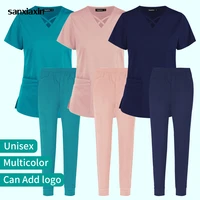 pet hospital medical uniform surgical surgery suits nurse topsjogging pants dentist uniform solid color pharmacist work clothes