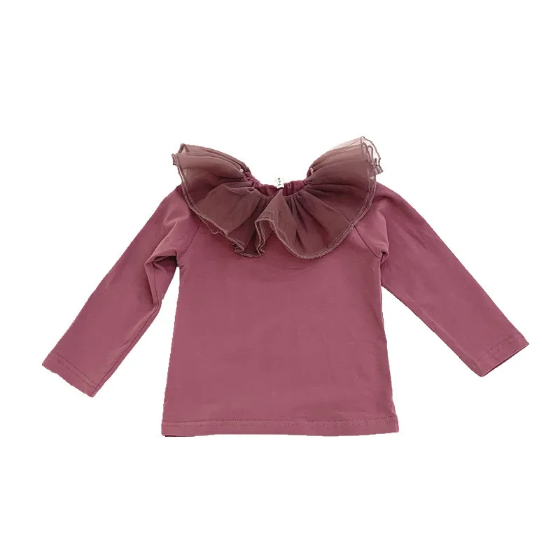 Новая осенне зимняя детская блузка с длинными рукавами сетчатая нижняя рубашка