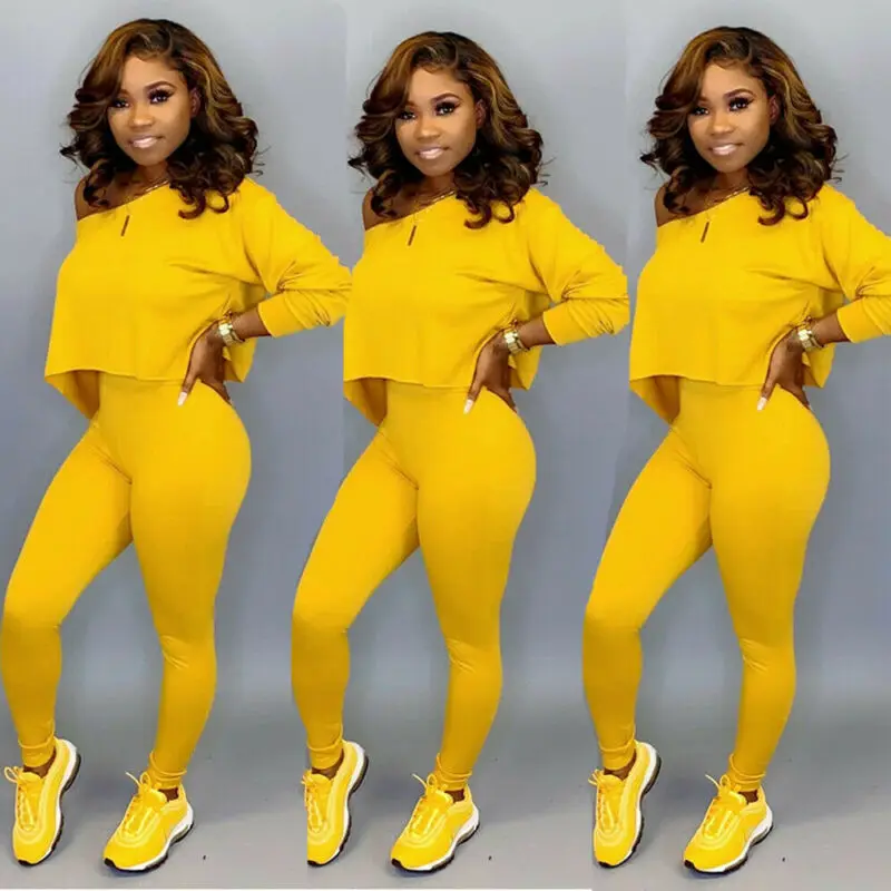 

Women Sets Women Red Black Yellow 2 pcs Sweatsuit Cotton Summer Pullover Suits Women outfit Two Piece Tracksuits