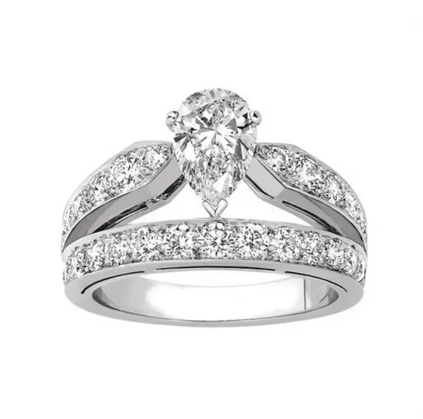 Модное обручальное кольцо с цирконом в форме сердца для женщин Женское