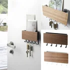 Винтажная деревянная вешалка для ключей для дома, коридора, декоративная комната, компактная, для спальни, двери, стеллаж для хранения с крючком