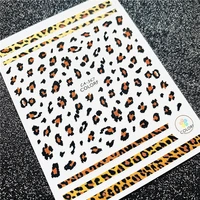 ca series leopard series 3d back glue self adhesive nail art nail sticker decoration tool sliders for nail decals