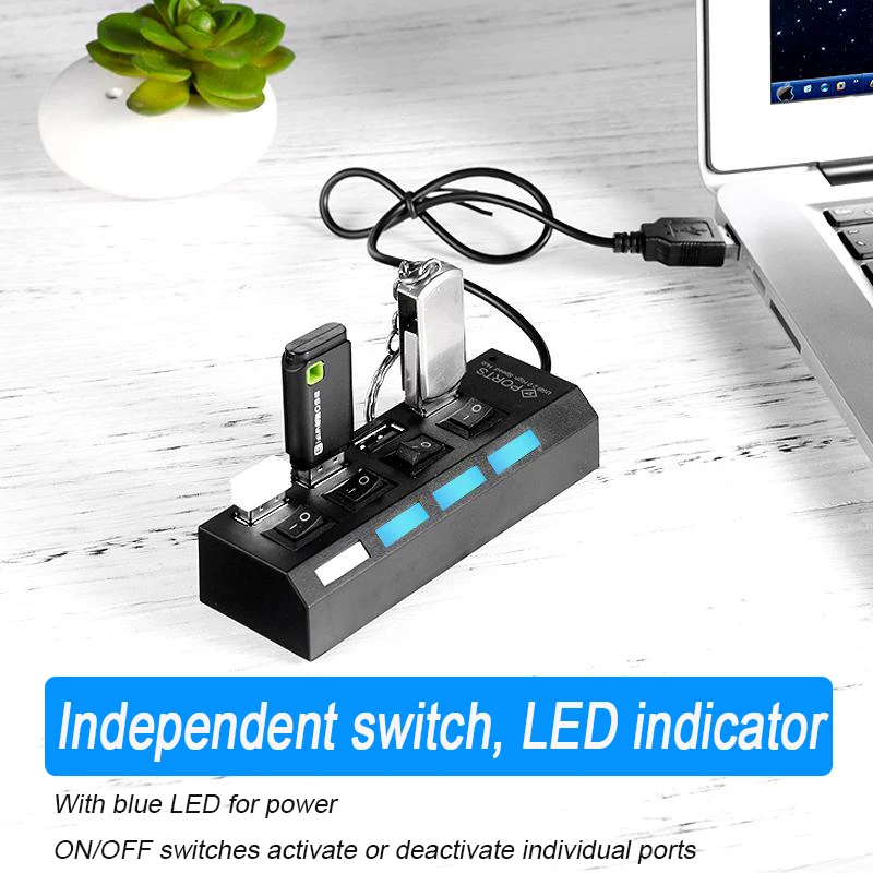 Usb-хаб адаптер 2 0 с несколькими USB-портами 4 порта высокоскоростной USB-концентратор