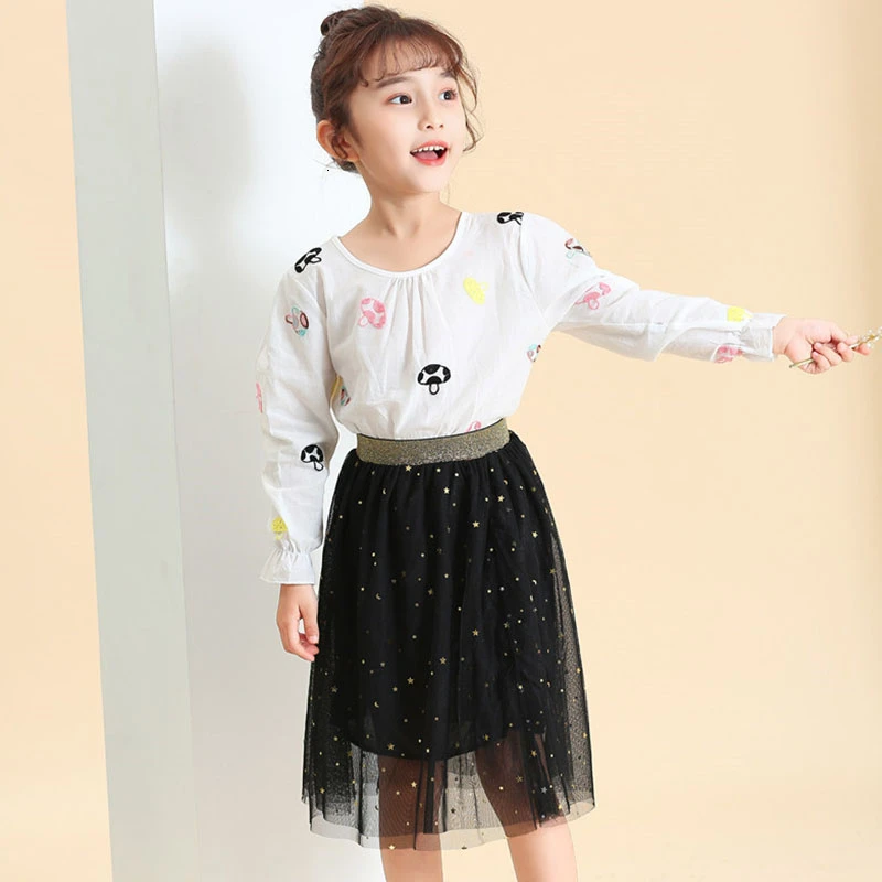 Новинка 2020 года юбка с высокой талией Юбки принцессы для девочек цвет розовый