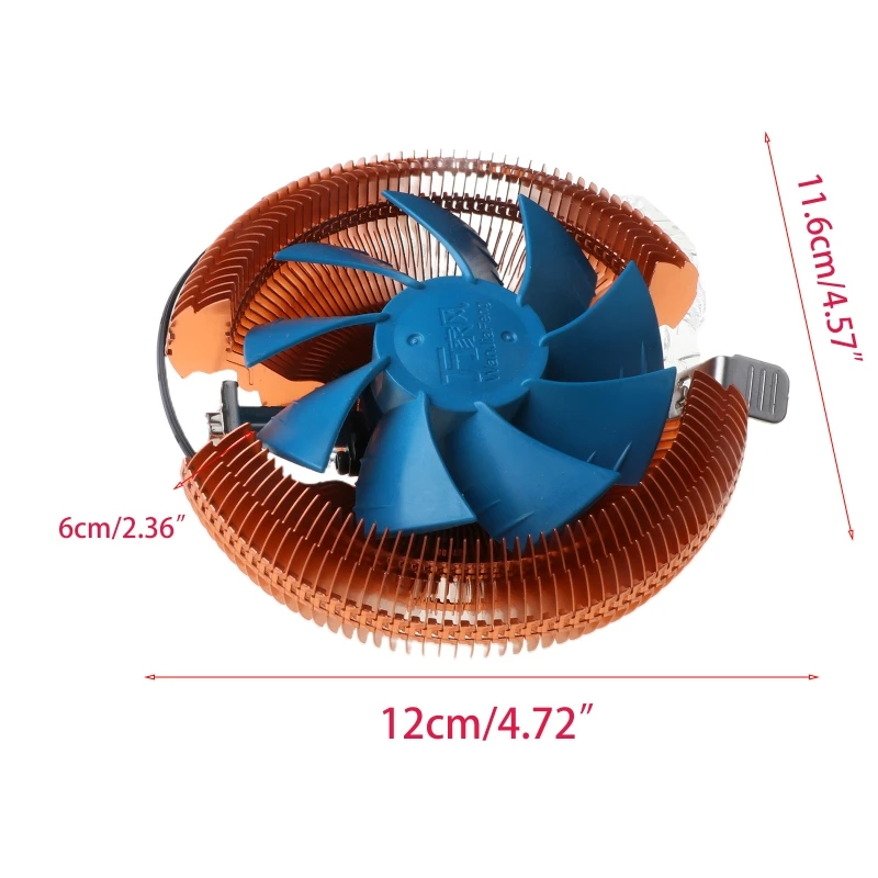 

Temperature Control Mute Copper PC CPU Cooler Cooling Fan for amd 754 775