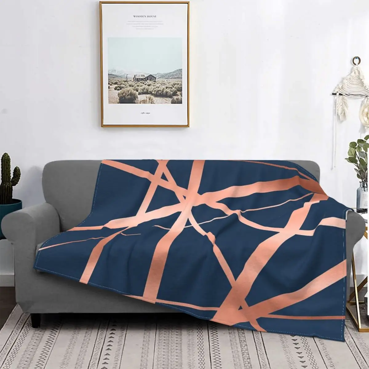 

Navy Rose Gold Luxe Blanket Bedspread Bed Plaid Plaid Bedspreads Sofa Blankets Bed Linen Cotton