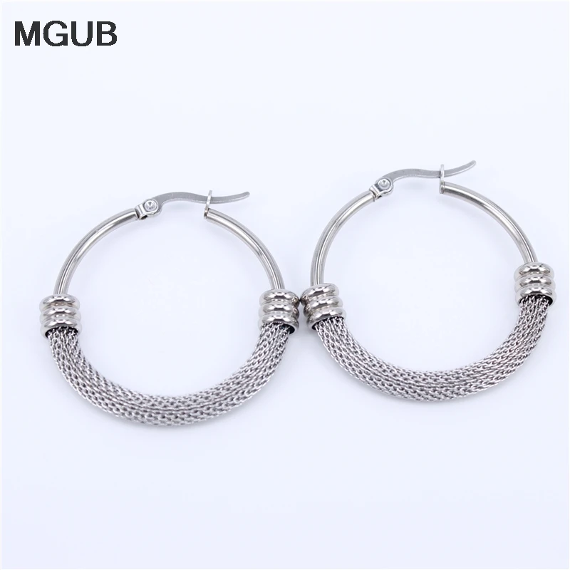 Большие серьги-кольца из нержавеющей стали золотого цвета 28-63 мм стильные модные