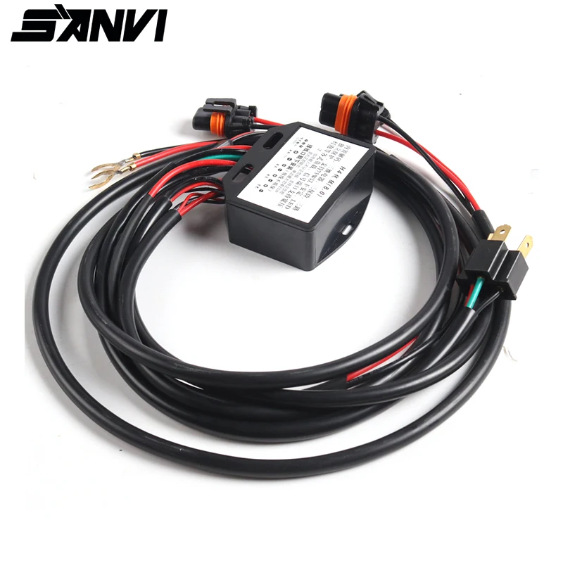 SANVI 1pc 12V/24V 75W H1 H4 H7 9005 9006  Relay Wire Harness for BI Xenon&LED Projector Lens Installation Car Light Accessoeries