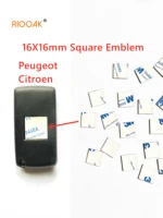 10 pcs 16mm original car key sticker square shell emblem symbol auto repalcement logo for peugeot 207 307 for citroen c2 c3 c4