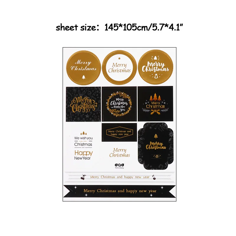 2pcs stickers-B WEIGAO милый олень дерево Подарочная коробка конфеты сумки Счастливого Рождества пакет для печенья на год рождественские вечерние подарочные пакеты пластиковые пакеты - Цвет: 2pcs stickers-B