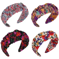 colorful floral printing headbands bezel for women girls hairbands hair band hoops 2021 fashion hair accessories headwear