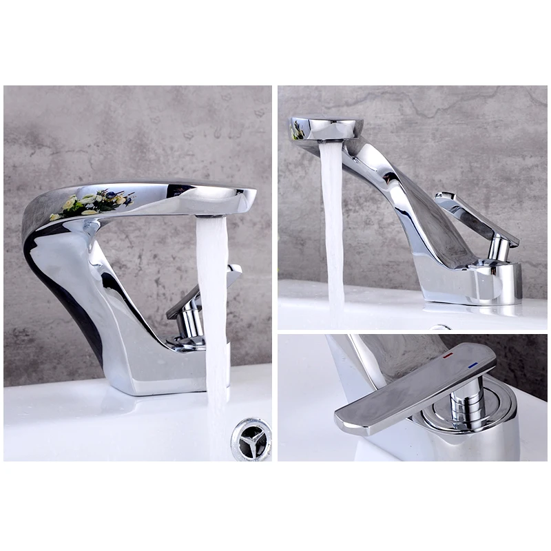 Смеситель для раковины Современный дизайнерский кран горячей и холодной воды