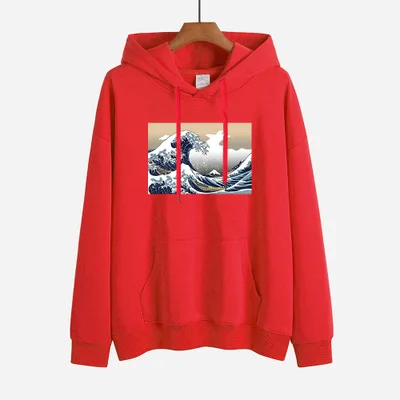 

Wave Hoodies Sweatshirts Men Women Japanese Streetwear Harajuku Pullover Long Sleeve Hip Hop Casual Sweatshirts Streetwear