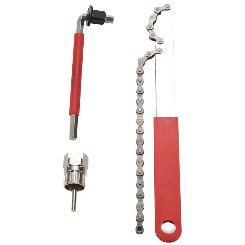 

Bike Cassette Removal Tool with Chain whip and Auxiliary Wrench Bicycle Sprocket Removal Tools Sprocket Remover