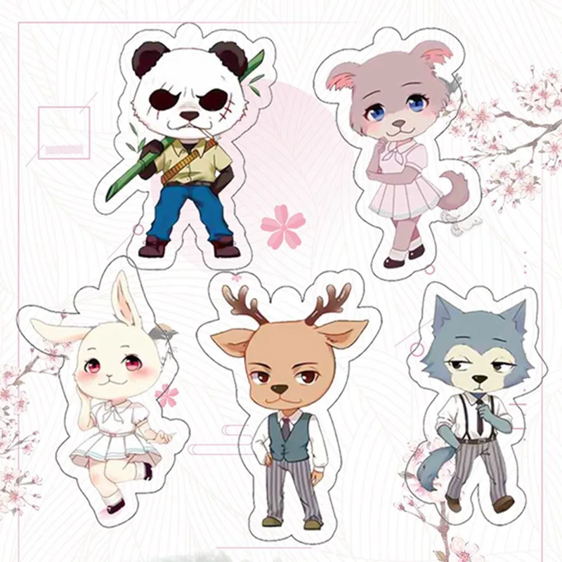 

Anime BEASTARS LEGOSI Cosplay Accessories Spring Keychain Cute Jick Louis Pendant Acrylic Keyring Juno Key Chain 2020