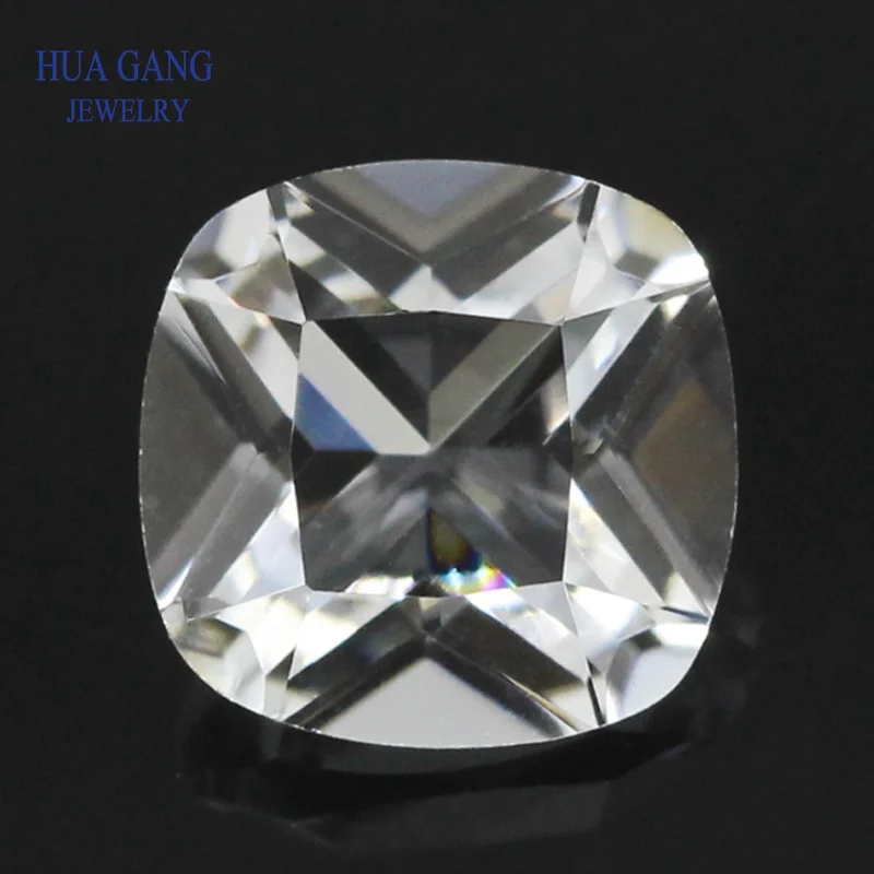 

White Color Cushion Cut Shape Princess Cut Loose Glass Beads Synthetic Gems For Jewelry Size 3x3~15x15mm Free Shipping