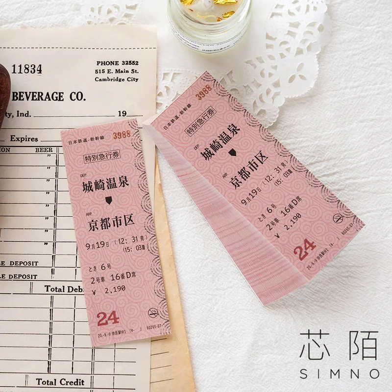100 Sheets/set Vintage Memo Pad Japanese Ticket Pattern Can Be Torn DIY Diary Journal Ablum Retro Decoration Paper |