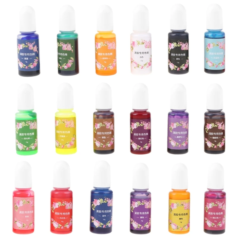 

18 Colors Epoxy Resin UV Glue Crafts Pigment Bright Color Non Odor Material Manual Jewelry Pendant DIY Art Crafts Decor