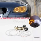 SMD хлопок светильник светодиодный глаза ангела белого и желтого цвета DRL комплект для BMW E60 E61 LCI 528i 530i 535i 550i M5 2007-2010 галогенные лампы головного светильник
