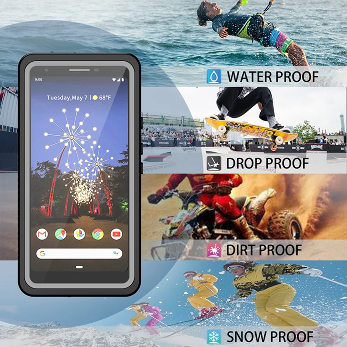 IP68 чехол для Google Pixel 3a XL водонепроницаемый Защита на 360 градусов ударопрочный