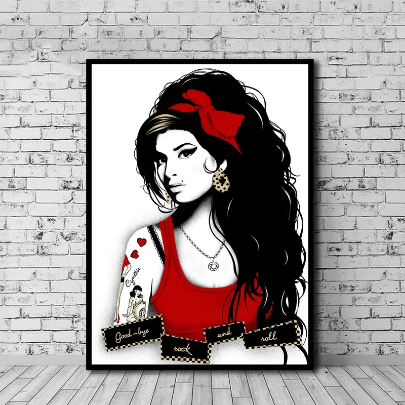 MT2614 Amy Winehouse поп Классический плакат музыкальной звезды живопись на холсте холст