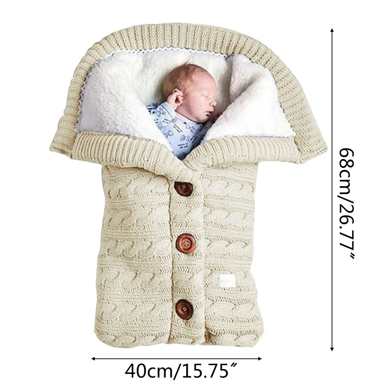 

Baby Soft Sleeping Bag Blanket Footmuff Knitting Envelope Newborn Swadding Wrap Sleepsacks