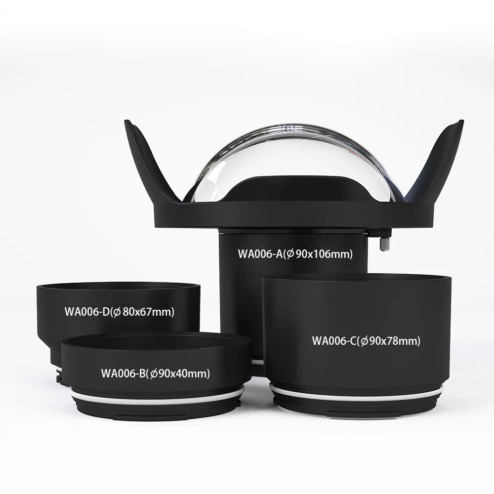 للبيع منفذ قبة بزاوية واسعة ، مقاوم للماء ، WA006 ، 40 م/130 قدم ، 8 بوصة ، للكاميرا ، حقيبة غوص للبحر