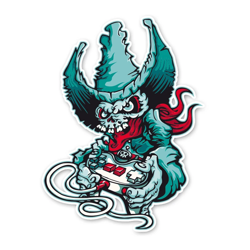 

Fashion Skeletons Playing Games Motorcycle Window Body Car Sticker Decal Sunscreen Waterproof PVC 10.5CM*14CM