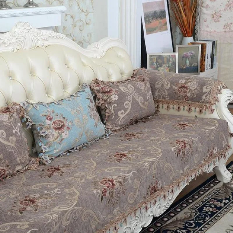 1 шт. Роскошный чехол для дивана в европейском стиле синее мягкое полотенце