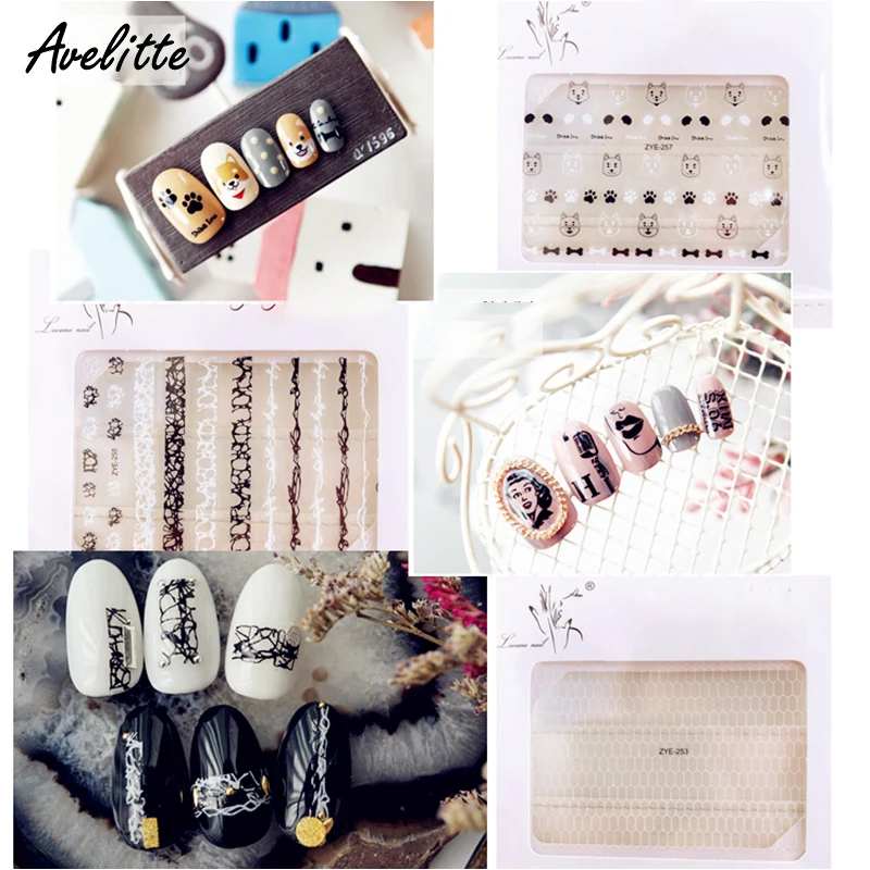 Авелитт новинка снежинка бант цветок виноград чернила узор гелевые наклейки для