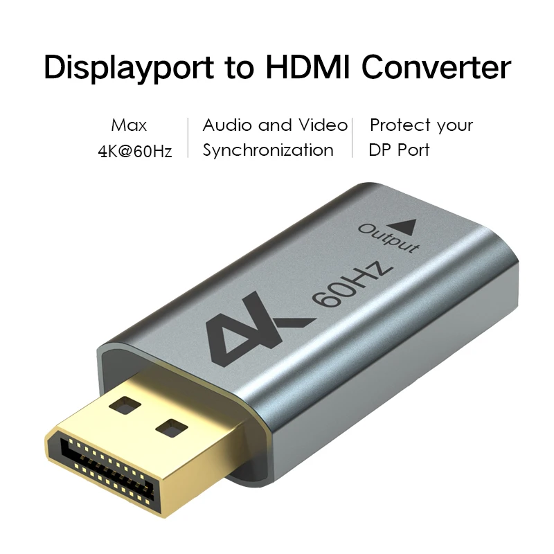 Алюминиевый адаптер Wavlink 4K Displayport dp-hdmi совместимый 2K @ 60 Гц 1080P мама-папа для ПК
