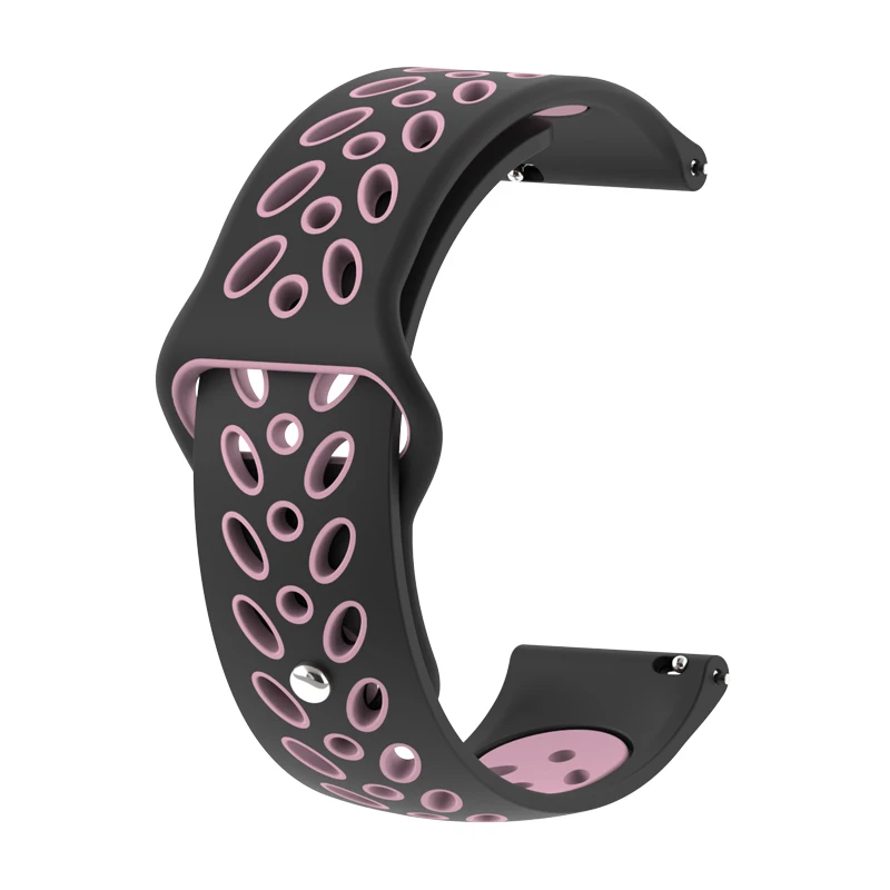 Black with pink BOORUI Amazfit Bip ремешок для часов 20 мм для Xiaomi Huami Amazfit Bip силиконовый мягкий браслет correa Amazfit Bip Замена - Цвет: Black with pink