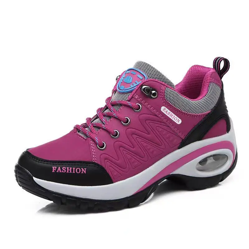 

2021 Womens Running Shoes Breathable Air Cushion Athletic Sneakers Outdoor Walking Sport Shoe Lace Up Hight Platform Casual Shoe