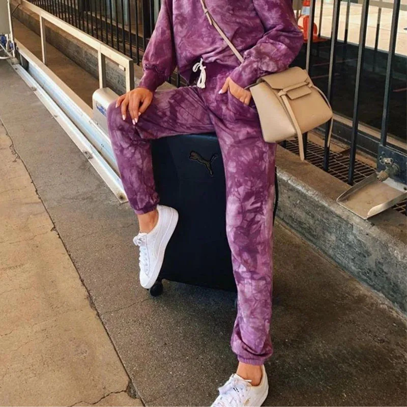 

Женский костюм с принтом, с круглым вырезом и длинным рукавом, весна-лето 2020