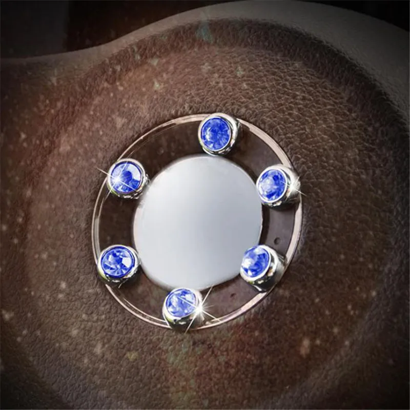 

6 Pcs Crystal Car Styling Air Condition Vent Outlet Ring Cover Sticker Diamond Decorative Mini Car Interior Decorations