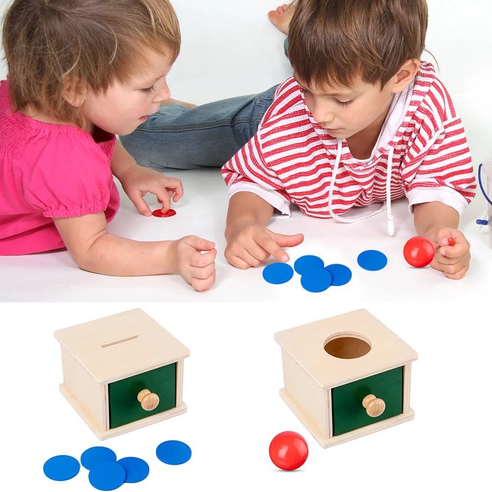 Деревянная игрушка Монтессори для раннего развития коробка монет обучения
