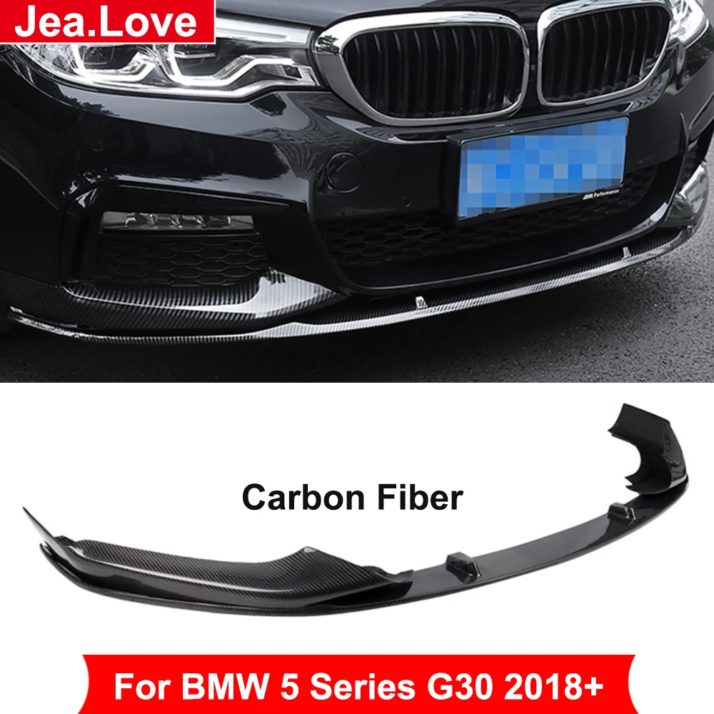 

MP Style Real Carbon Fiber Front Bumpers Spoiler Splitter Lip Shovel For BMW 5 Series G30 2018 Up Car Tuning Modification