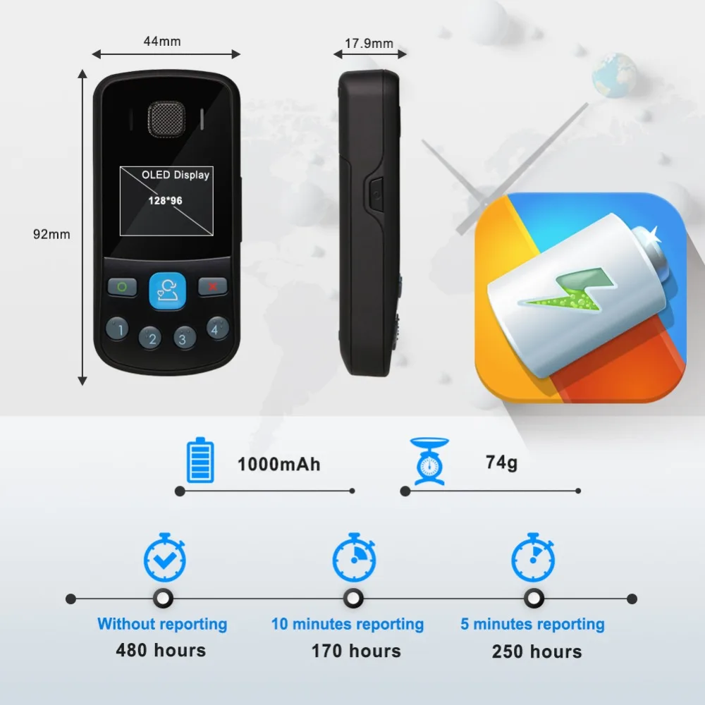 Online Große SOS Notfall Taste OLED Display Eingehende SMS Display Zwei Weg Anruf Männer Unten Alarm Geo-zaun Gps Tracker Für ältere Menschen