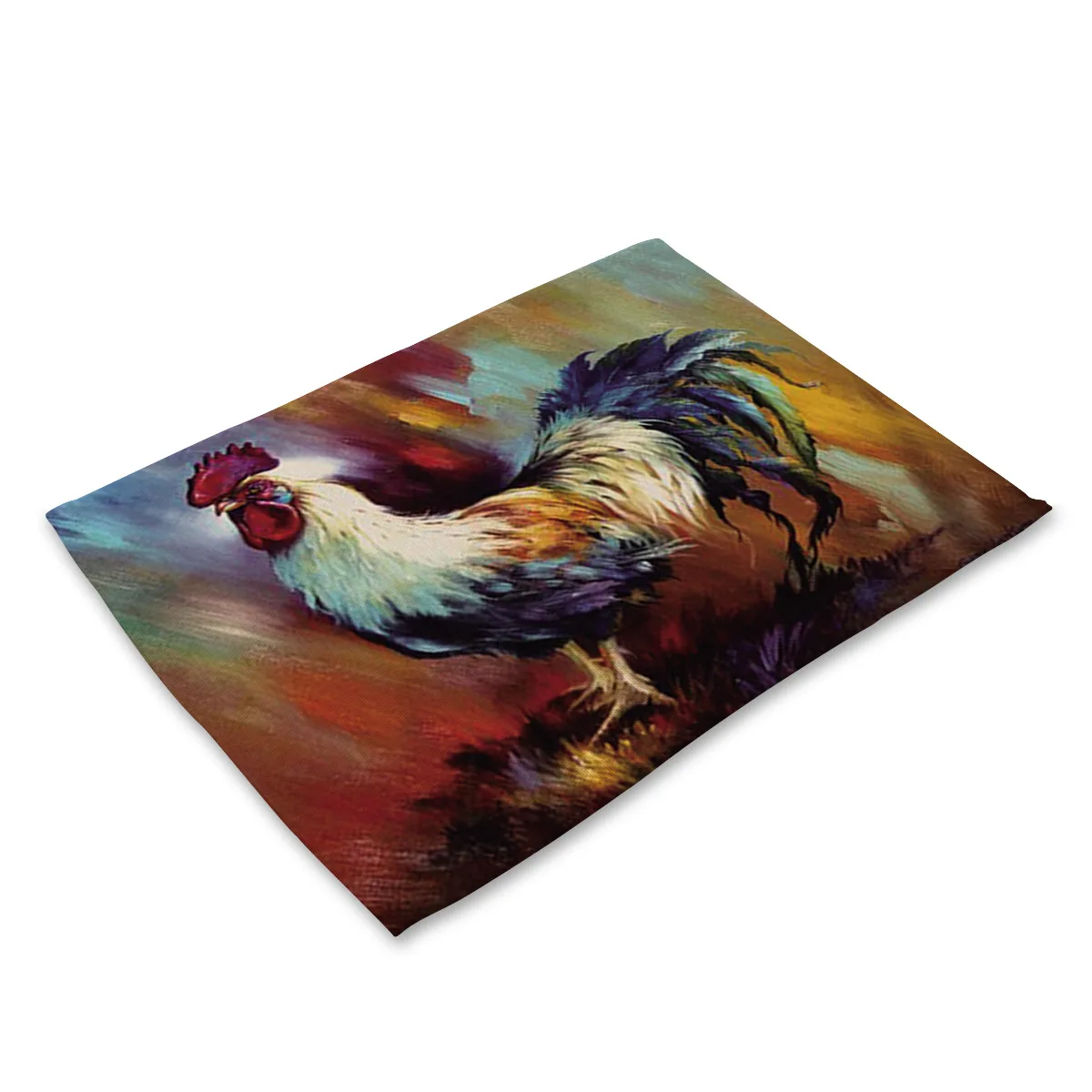 Oil Painting Cock 08 Картина маслом с изображением животного петуха льняные салфетки для кухонного стола подставки для напитков американский кантри дизайнерские вечерние украшения - Цвет: Oil Painting Cock 08