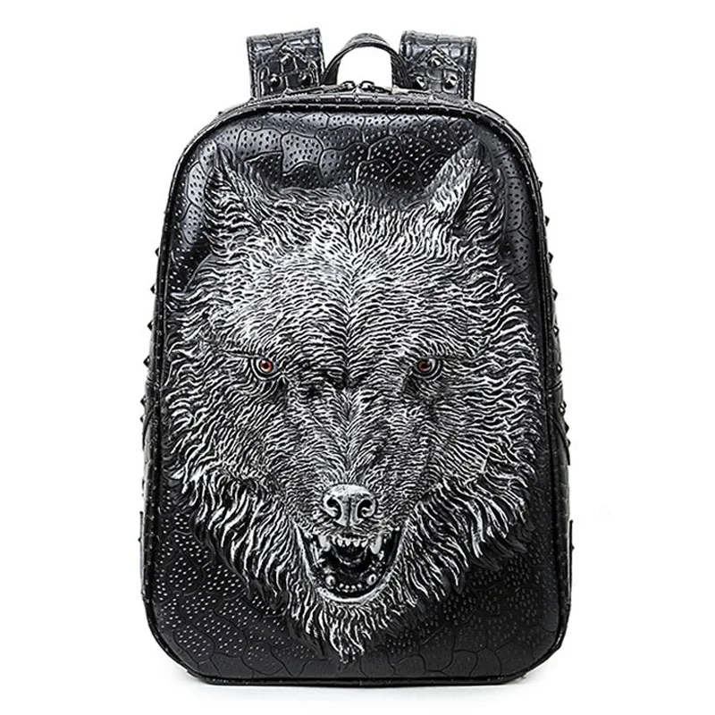 Модный рюкзак мужские рюкзаки женский с 3D принтом волка школьные сумки для