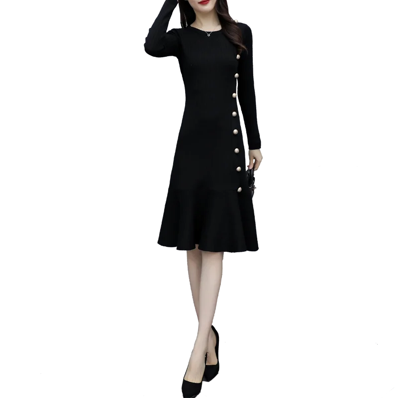 

new dress tide early autumn outfit dress net HongQiuJi knitting dress