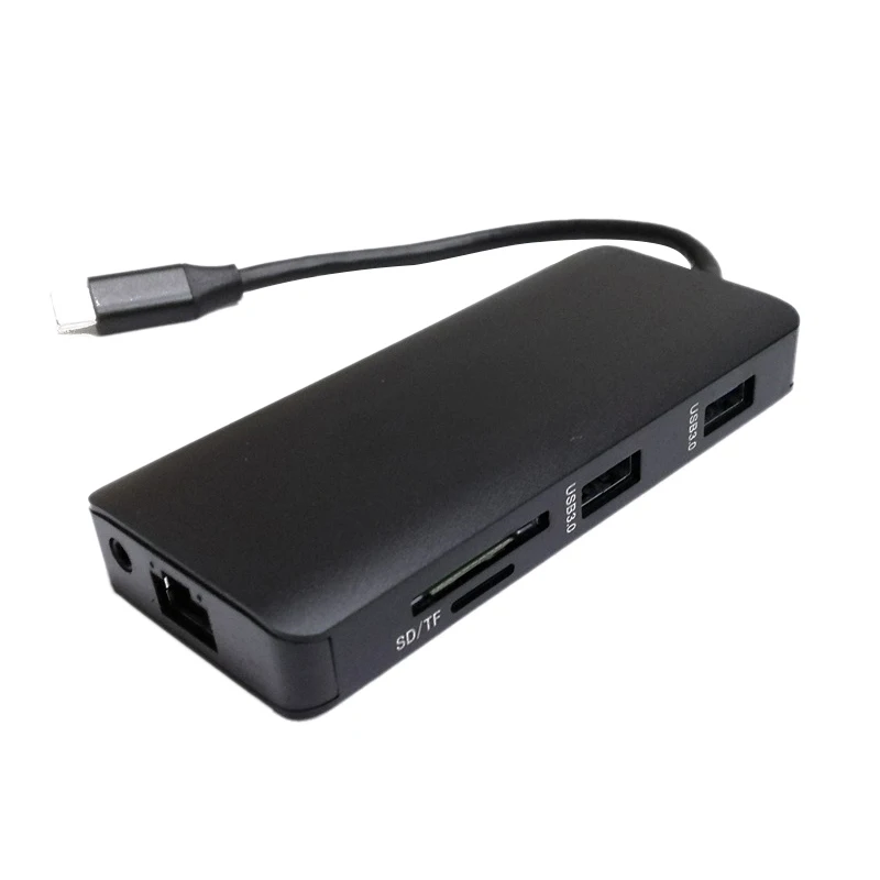 9 в 1 Тип USB C концентратор до 4K HDMI многопортовый адаптер док станция с VGA Gigabit Ethernet PD