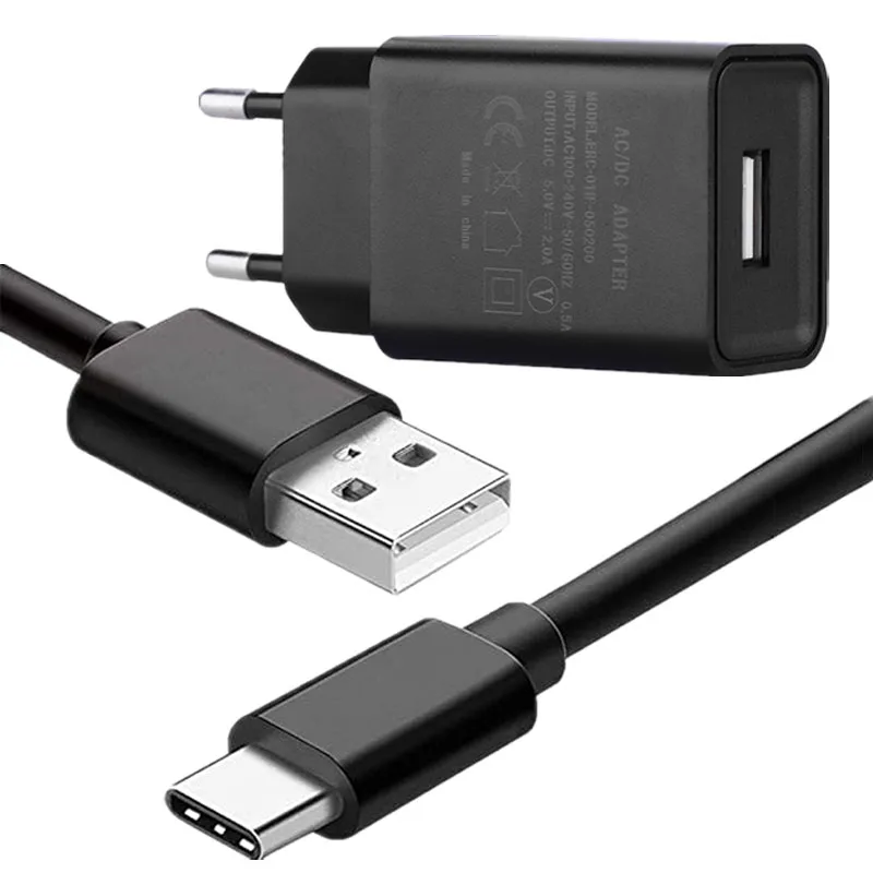 Зарядное устройство USB с европейской вилкой адаптер 5 В 2 А кабель Micro Usb Type-C для xiaomi