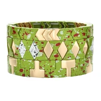 new spring boho handmade green abstract beads bracelets for women men bohemian friendship bracelet fashion charm jewelry gifts